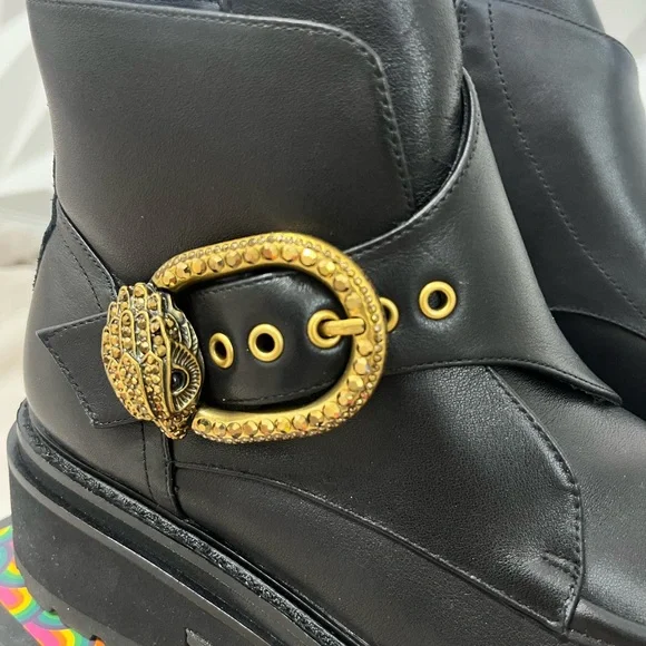 Kurt Geiger MayFair Chunky Boot Black Leather - Picture 5 of 11